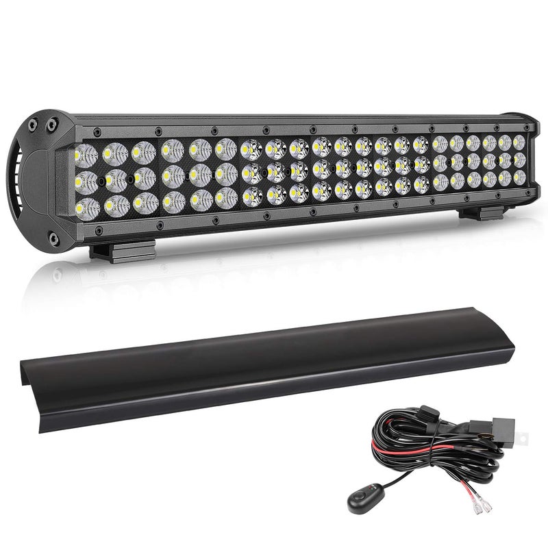 Auto Power Plus 18 Inch LED Light Bar with Wiring Harness Black Cover 189W Off Road Driving Light Flood Spot Combo LED Backup Work Lights Triple Row Fog Lights for Truck Pickup ATV UTV SUV Marine - Image 1